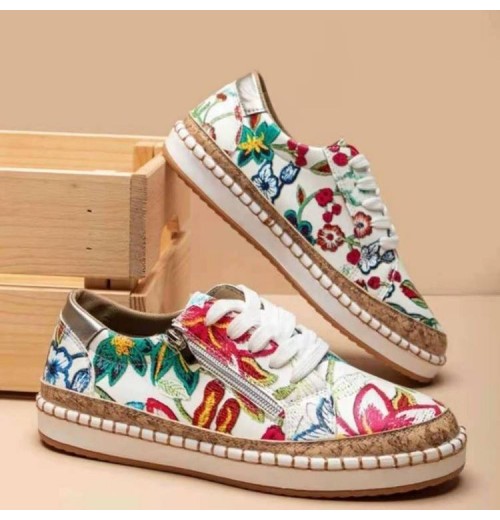 Wholesale ladies fashion casual shoes hot sale color printing lightweight women shoes