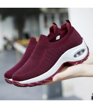 Customizable Winter Fashion Sneakers with Lace Closure - Comfortable Knit Fabric Womens Sport Running Shoes