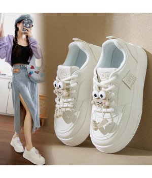 Wholesale Women's Leather Platform Sneakers Casual Comfort Walking Shoes Chunky Shoes Women Casual Shoes Womens Sneakers