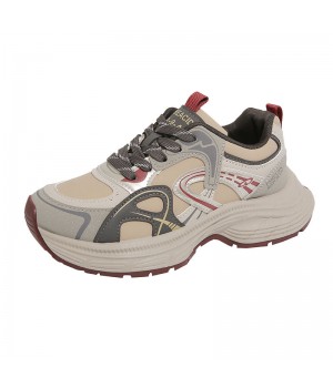 Leather Walking Style Sneakers - Customizable Anti-Slippery Running Shoes for Women