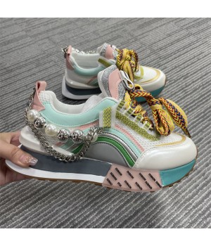 Customizable Soft-Bottom Winter Sneaker for Women - Ethnic Style, Comfortable Running Sneaker with Patch Color