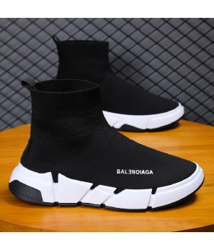 2023 Customized Fashion Flat Shoes New Flying Fabric Sports Shoes Sleeve Socks Large Casual Shoes For Men